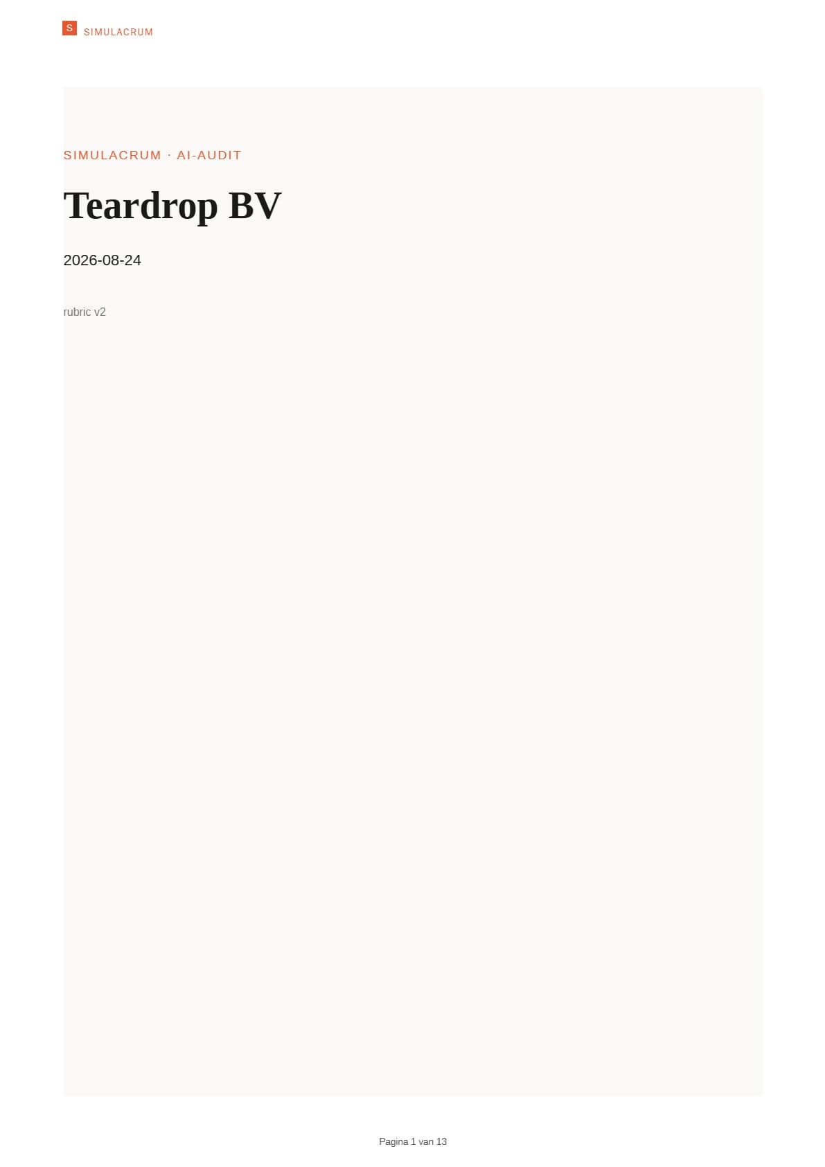 Een voorbeeld van het auditrapport